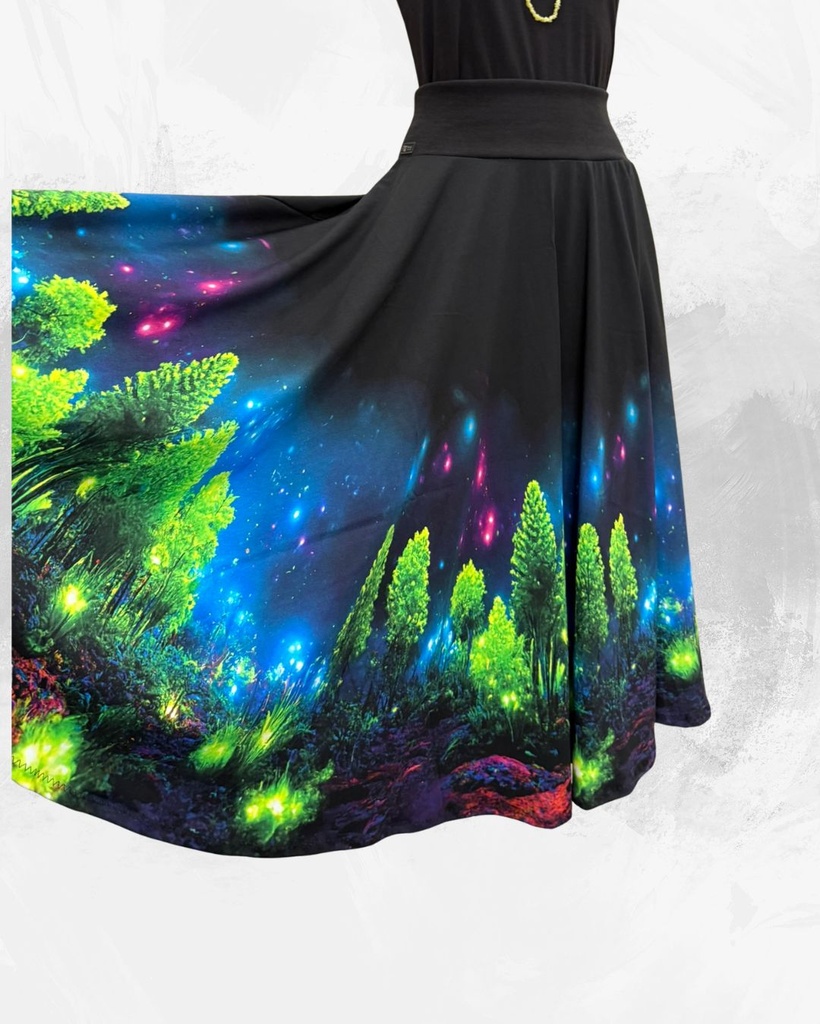 Dámská dlouhá kolová úpletová sukně,lesík